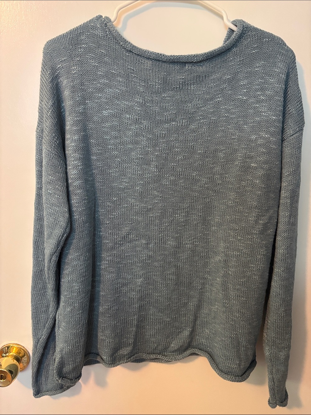 Coastal New England Summer Quiet Luxe Marled ReUnited Anchor Knit Sweater Large - Picture 5 of 5